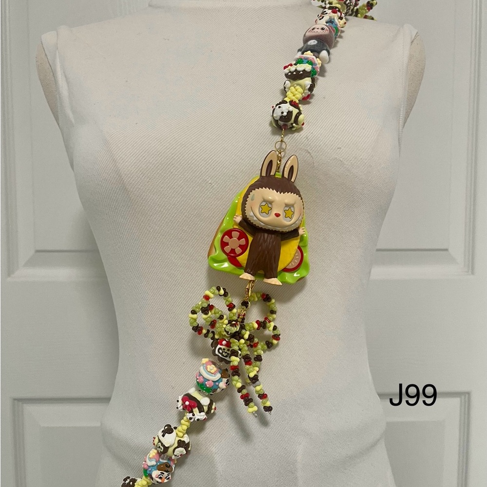 Handmade Crossbody Phone Strap with Figure Toy adjustable for Phone Lanyard,Bag